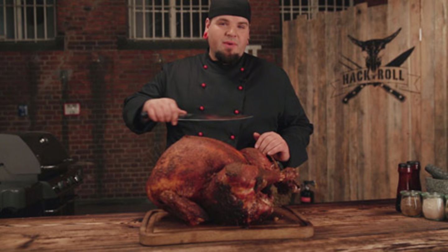 Rezept für Gefüllter Truthahn vom Drehspieß von Marc Balduan Rezept