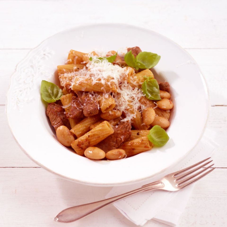 Rindfleisch-Bohnen-Pasta