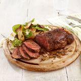 Rindersteak mit Pilzsalat
