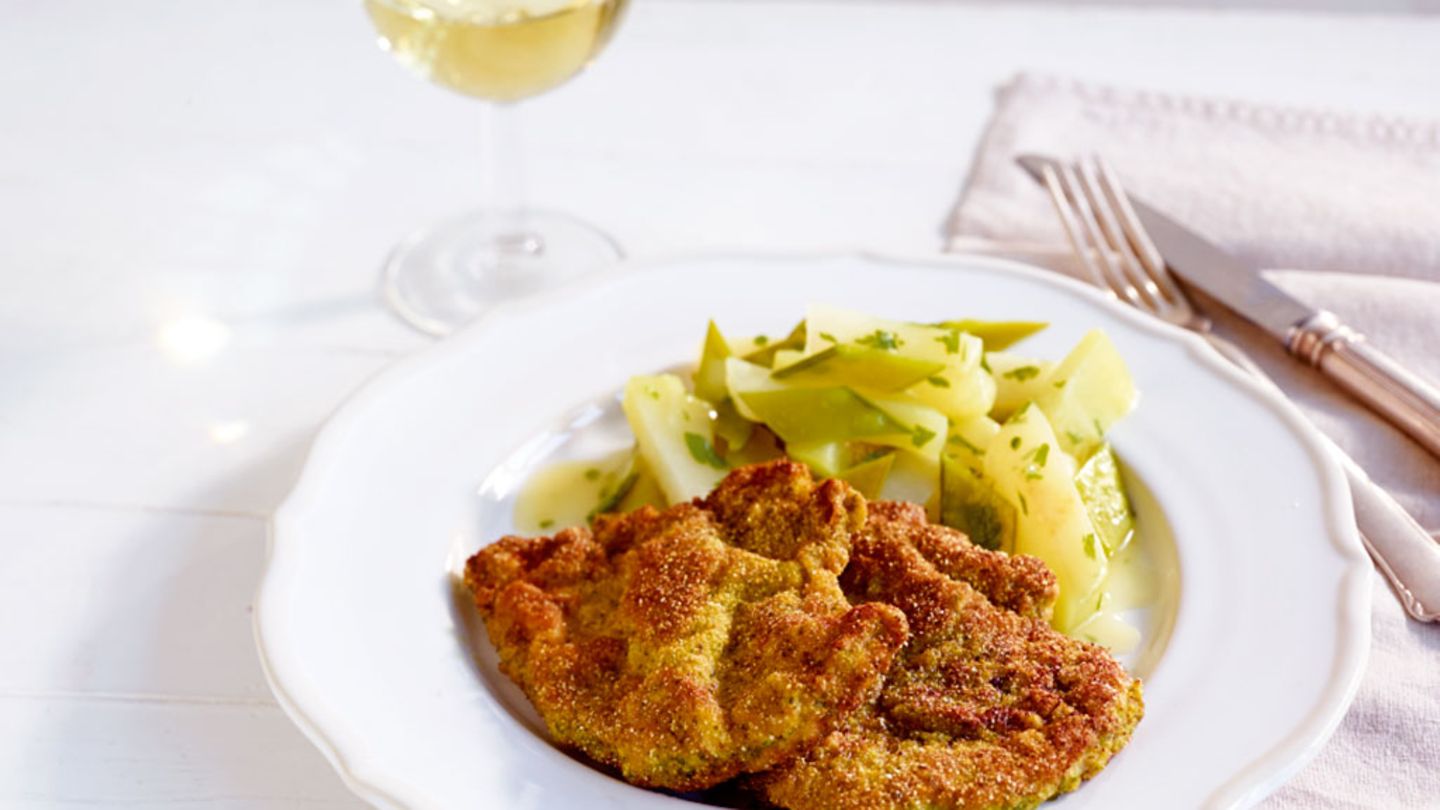 Schnitzel mit Polenta-Panierung Rezept