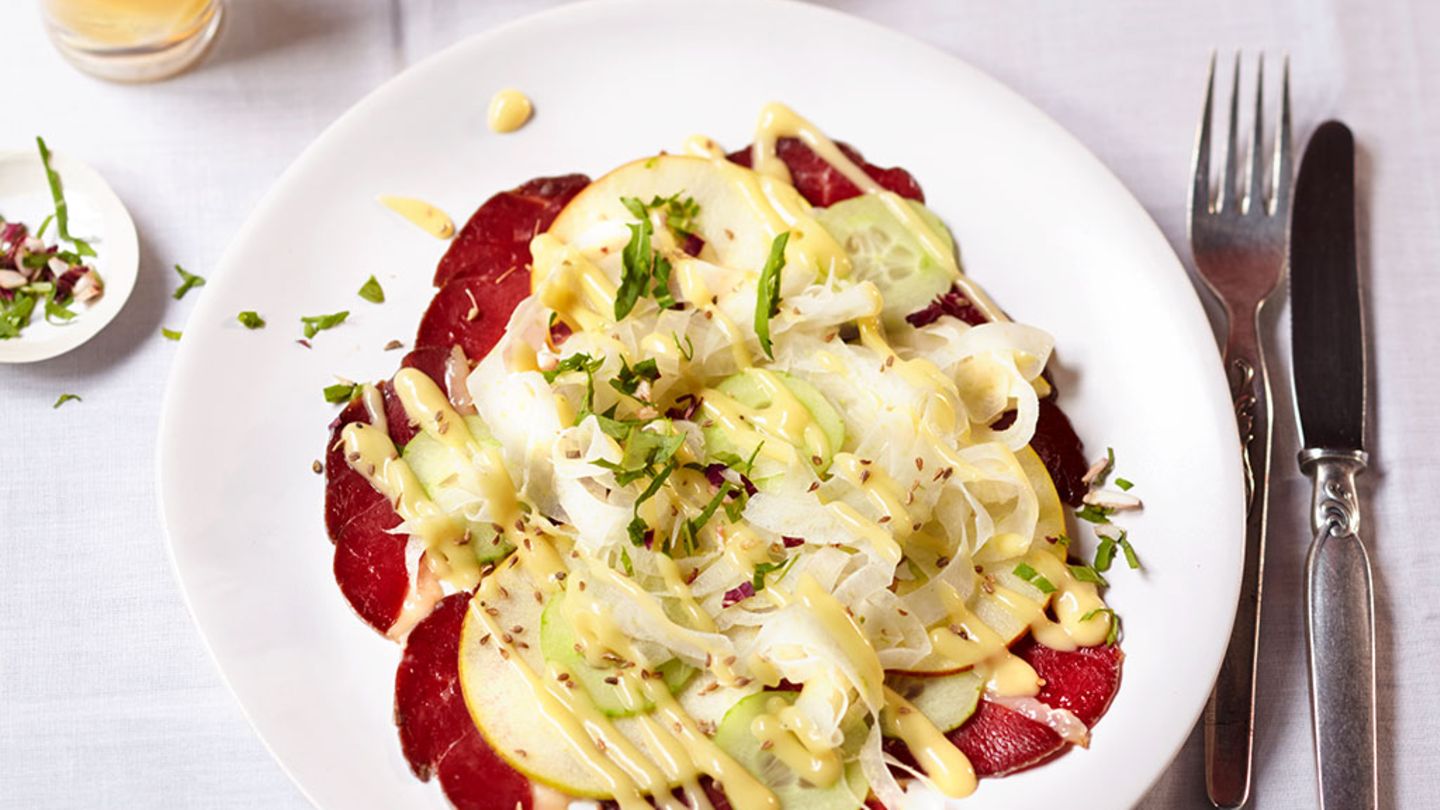 Carpaccio von geräucherter Entenbrust Rezept