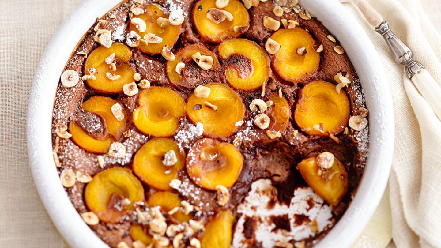 Schokoladen-Aprikosen-Auflauf (Clafoutis) Rezept
