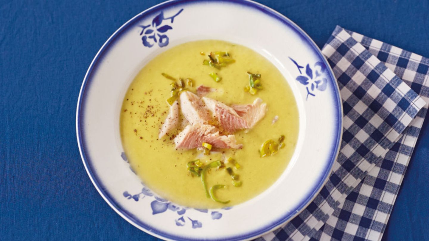 Lauchcremesuppe mit Forelle Rezept