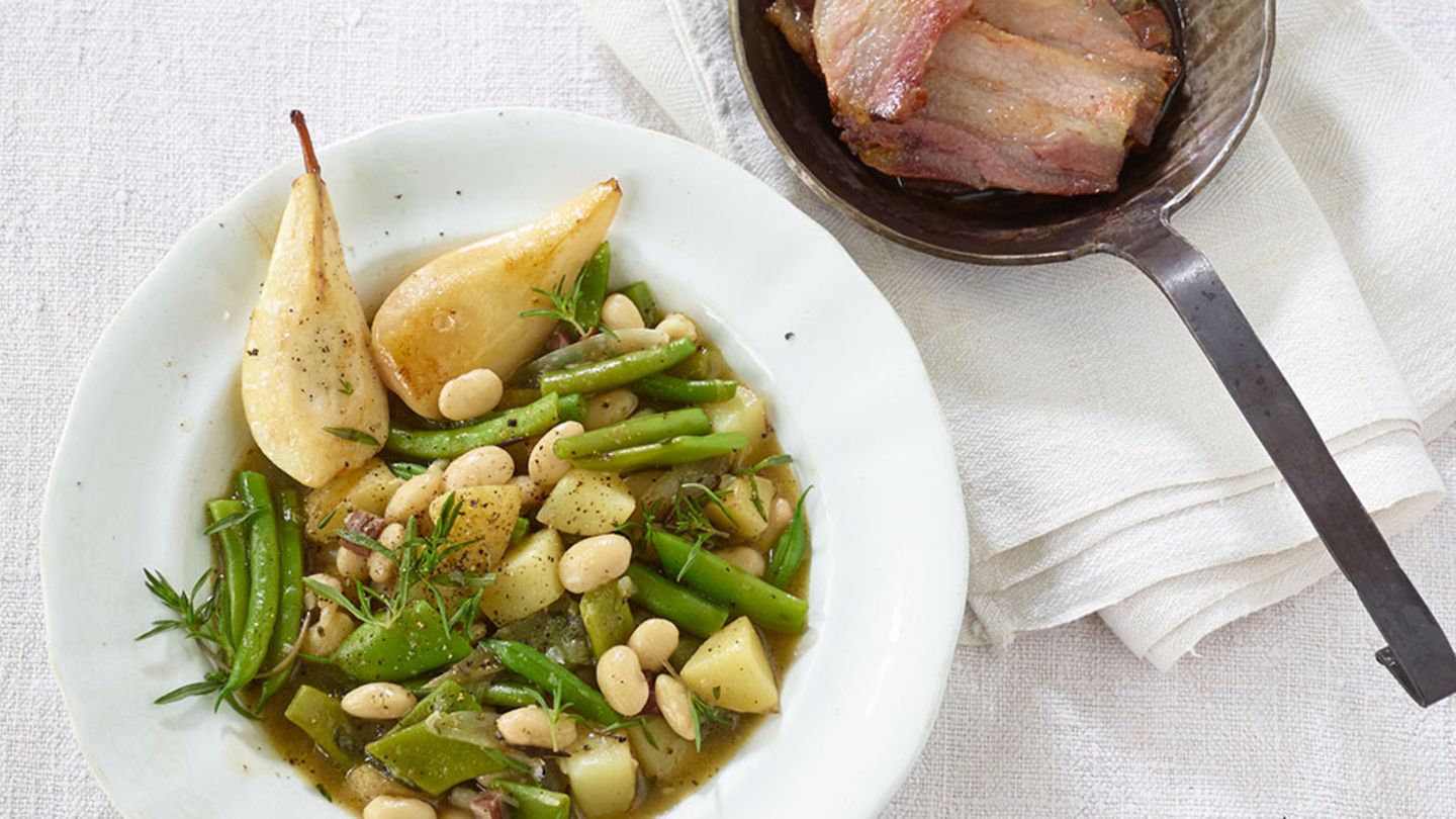 Birnen, Bohnen und Pancetta Rezept - [ESSEN UND TRINKEN]
