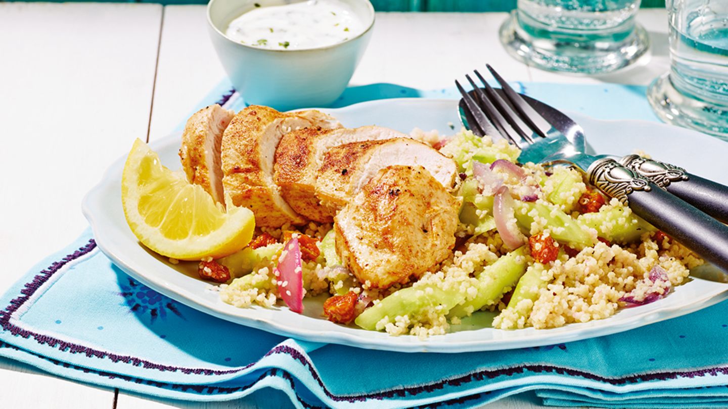 Hähnchen mit Gurken-Couscous Rezept