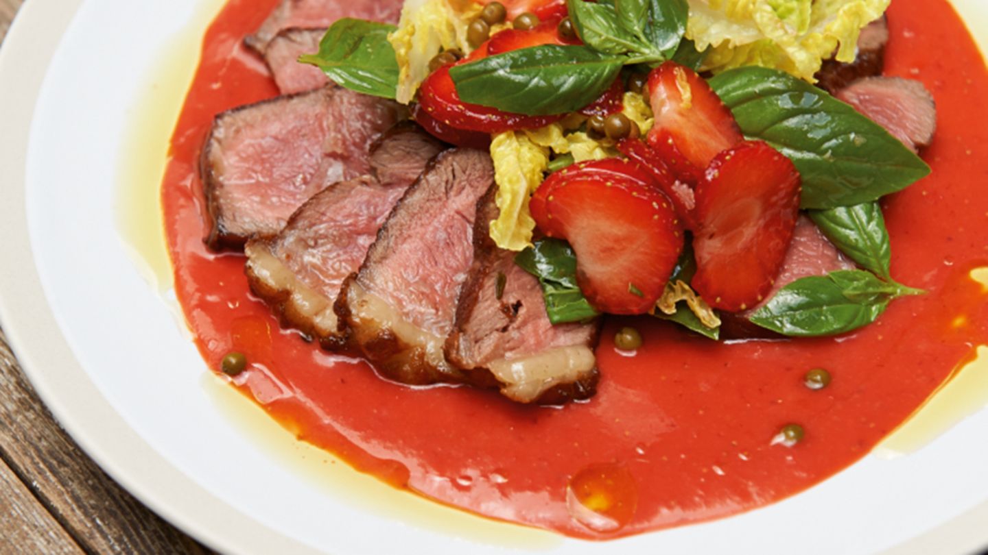 Steak mit Erdbeersauce Rezept