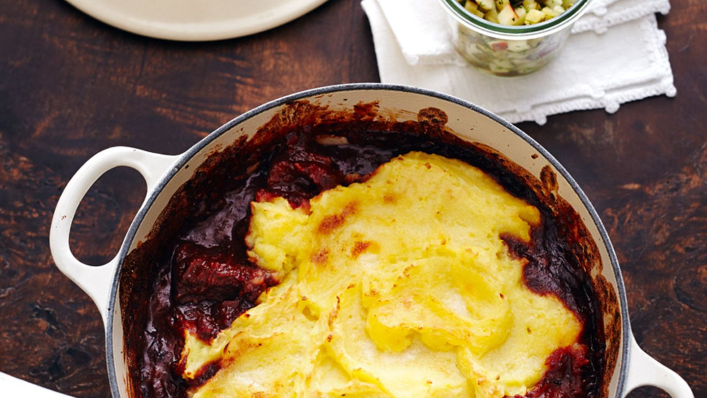 Pfefferpotthast mit Gurken-Apfel-Häckerle Rezept