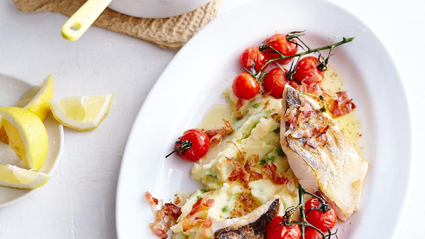 Kartoffel-Erbsen-Püree mit Zander Rezept
