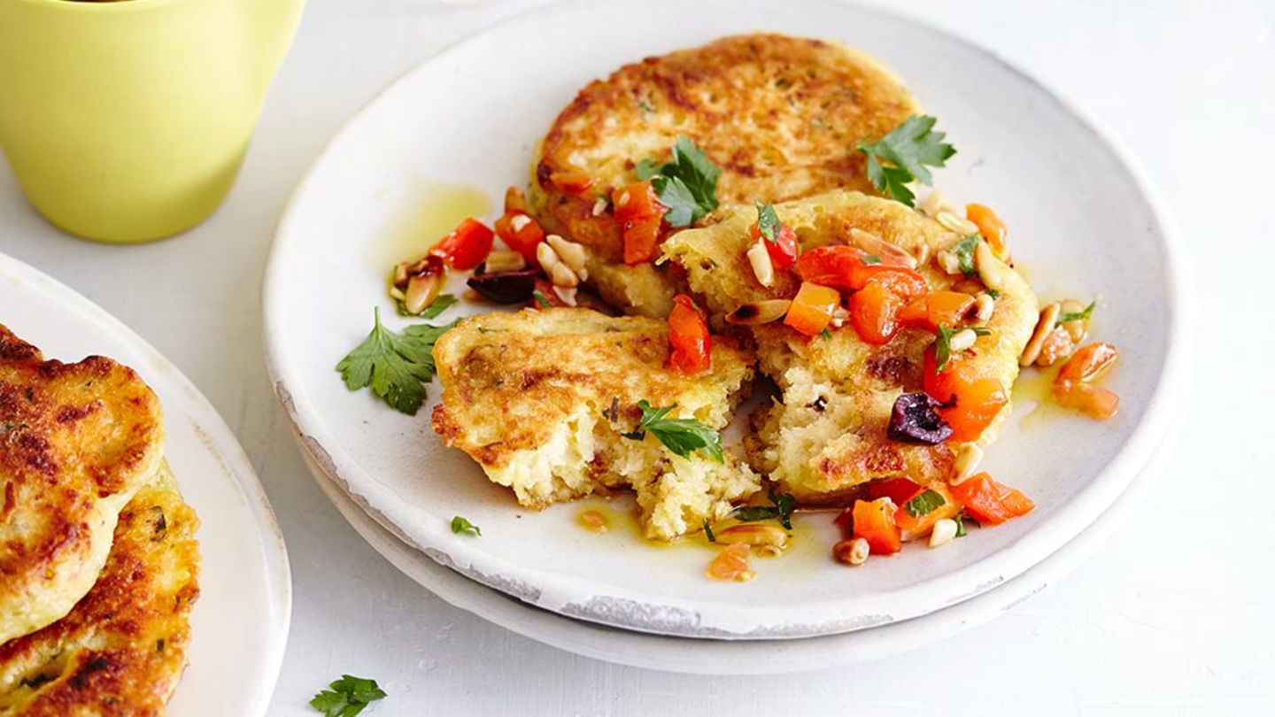 Kartoffelpfannkuchen mit Pinienkern-Vinaigrette Rezept
