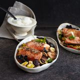 Lachs mit Pilzen