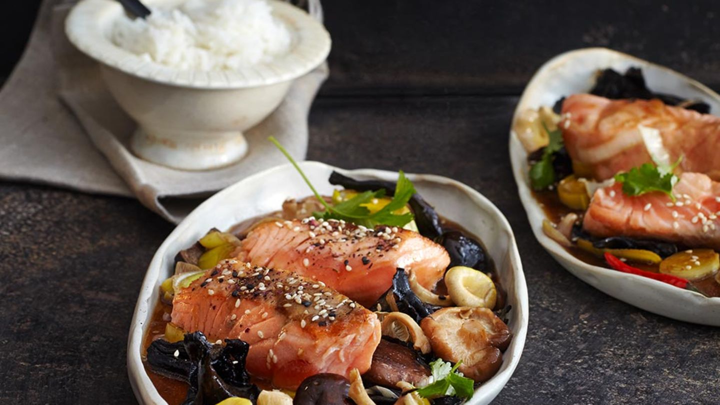Lachs mit Pilzen Rezept
