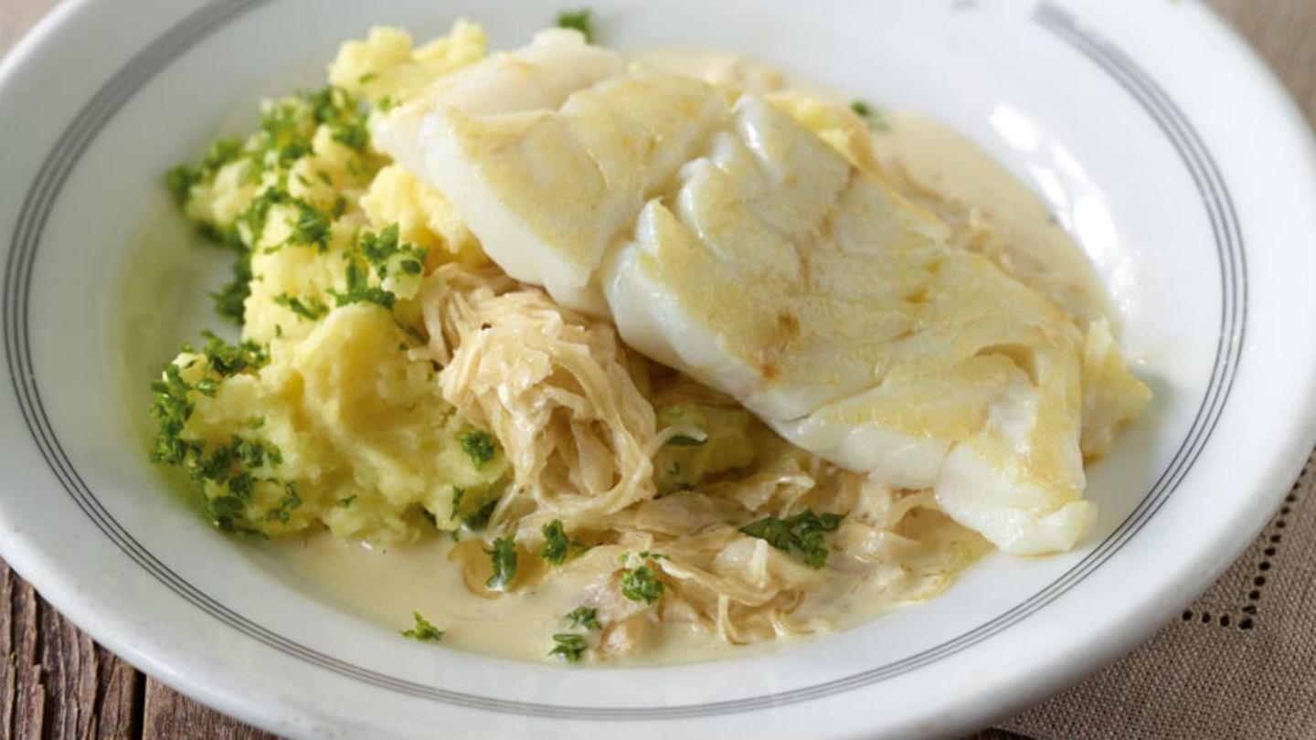 Rahmsauerkraut mit Kabeljau Rezept