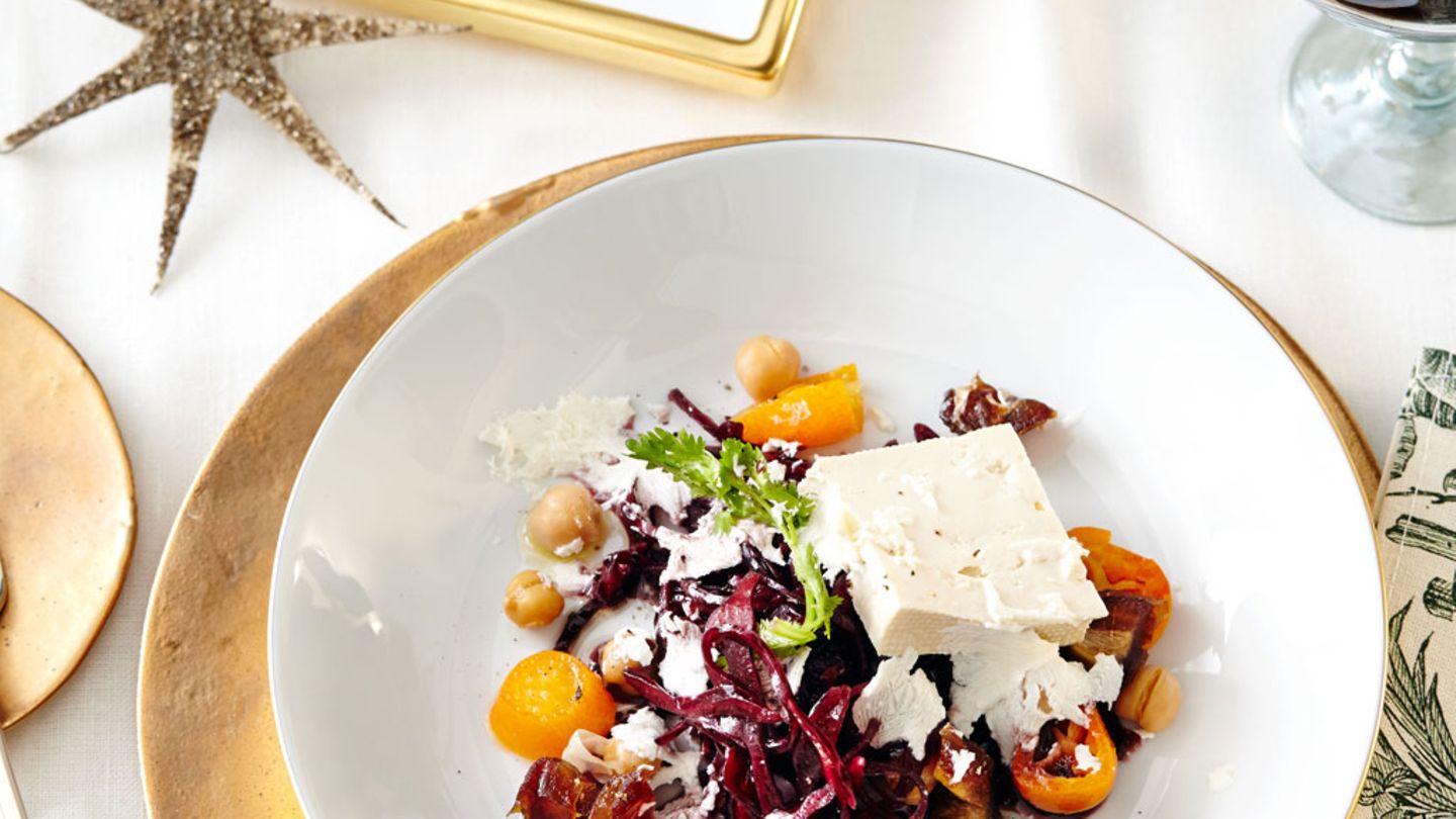 Rotkohlsalat mit Tofu und Frozen Yogurt Rezept