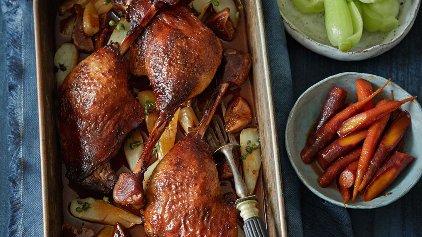 Gänsekeulen mit Feigen und Topinambur Rezept - [ESSEN UND TRINKEN]