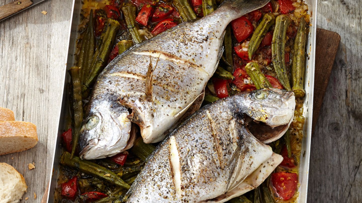 Dorade mit Okra-Tomaten-Gemüse Rezept