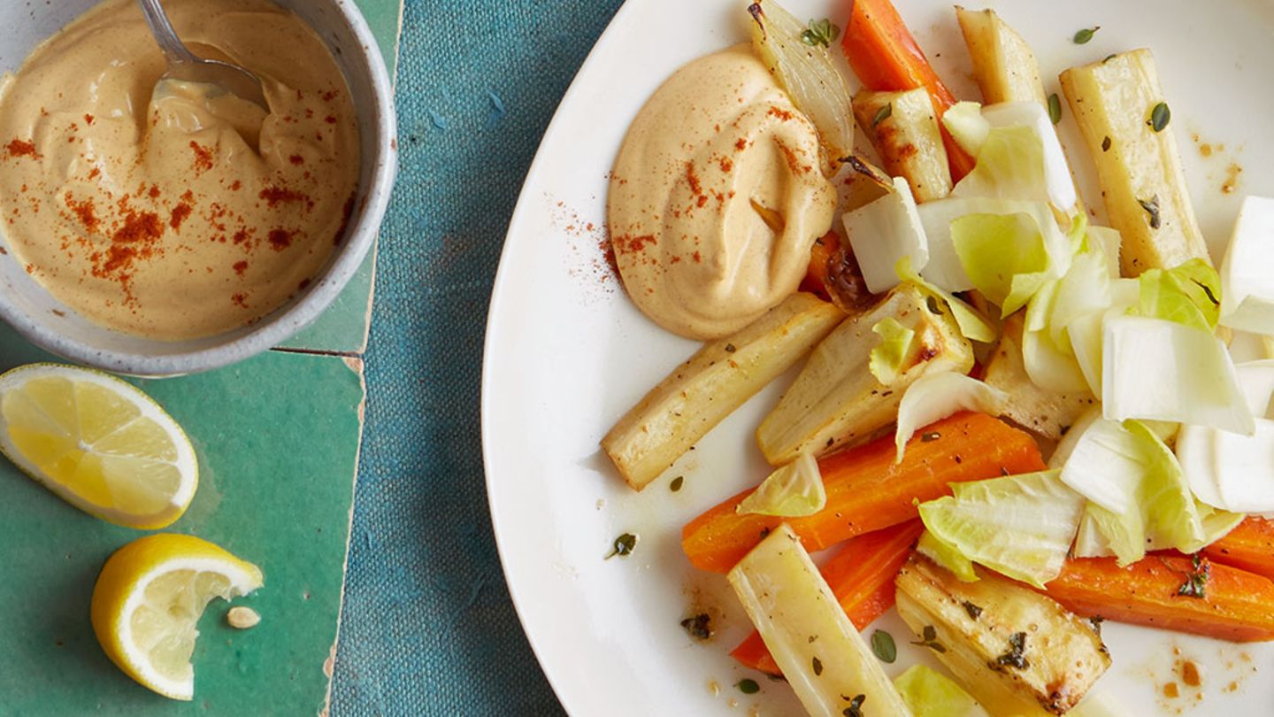 Winterwurzeln mit Paprika-Aïoli Rezept