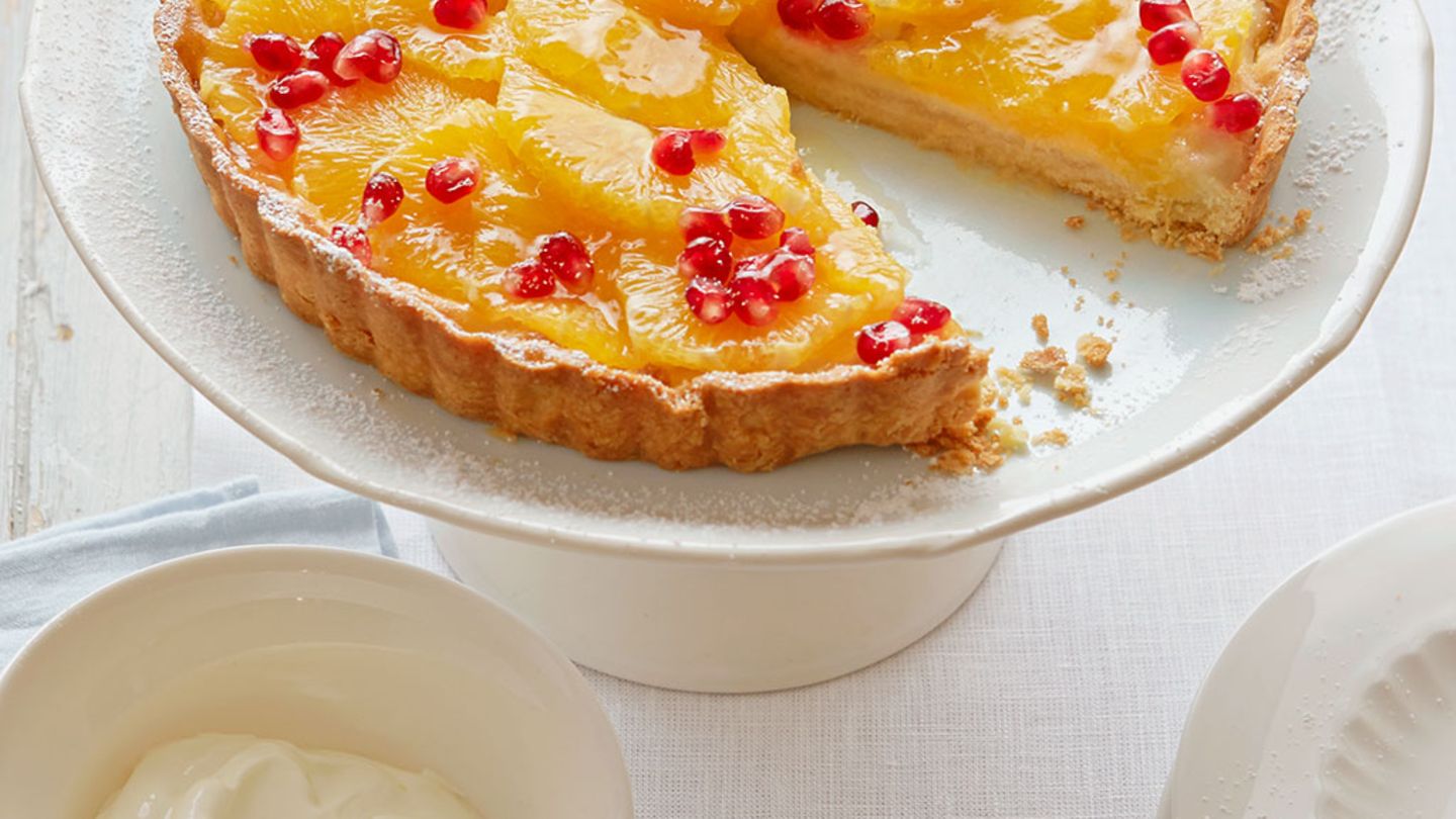 Orangen-Granatapfel-Tarte Rezept