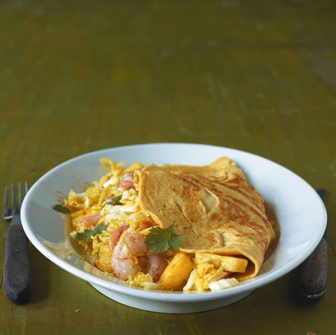 Garnelen-Ananas-Omelett