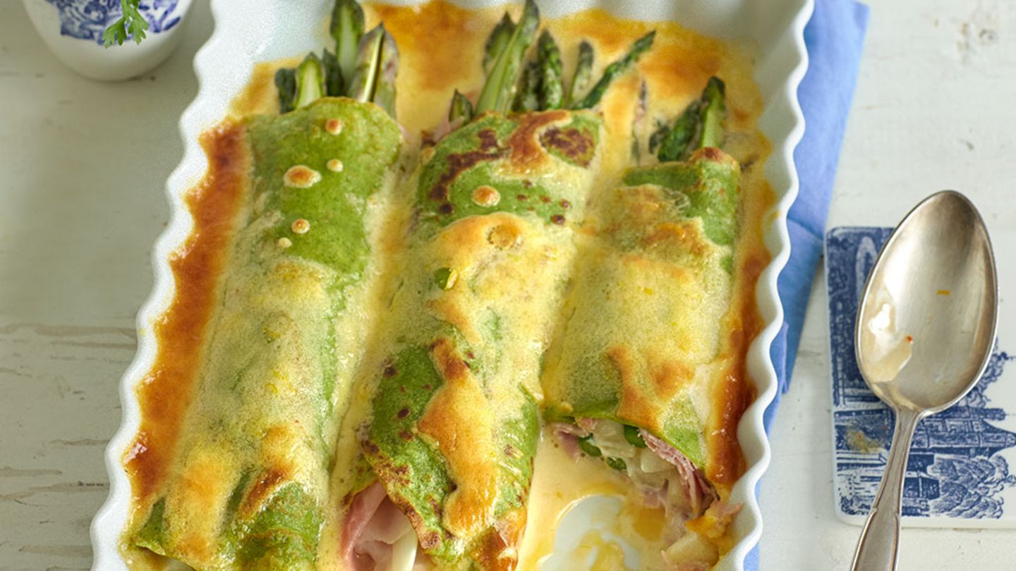 Überbackene Spargel-Crêpes Rezept