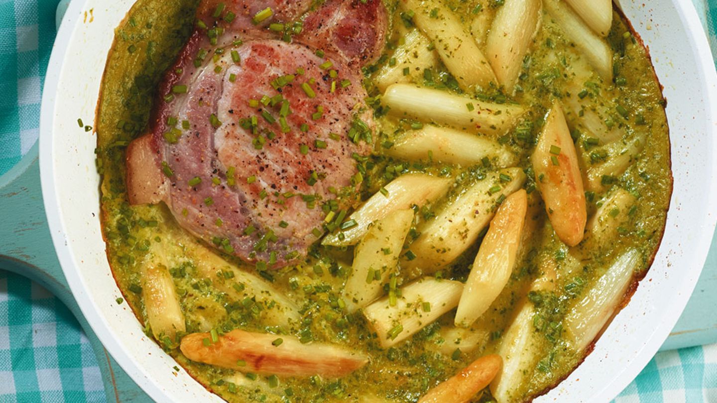 Spargel-Kräuter-Frittata mit Kasseler Rezept