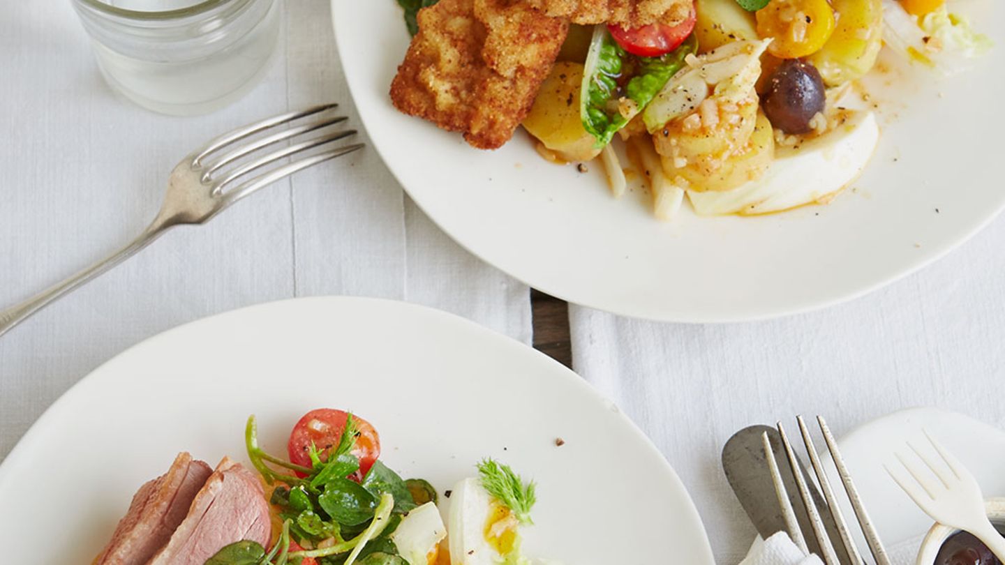 Mittelmeersalat mit Kartoffeln und Tomaten Rezept