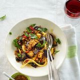 Linguine mit Auberginen