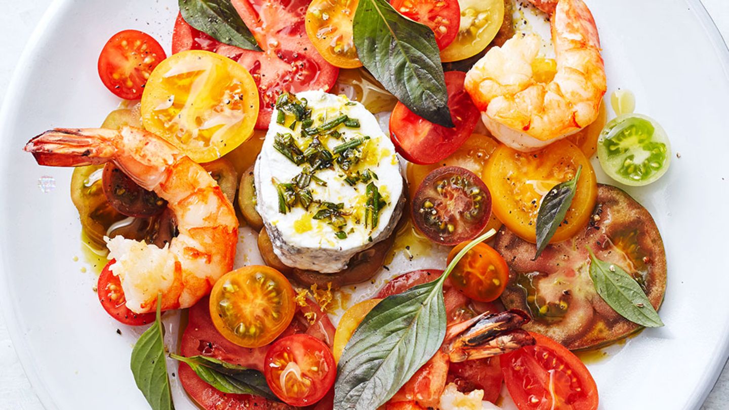 Tomatensalat mit Garnelen Rezept