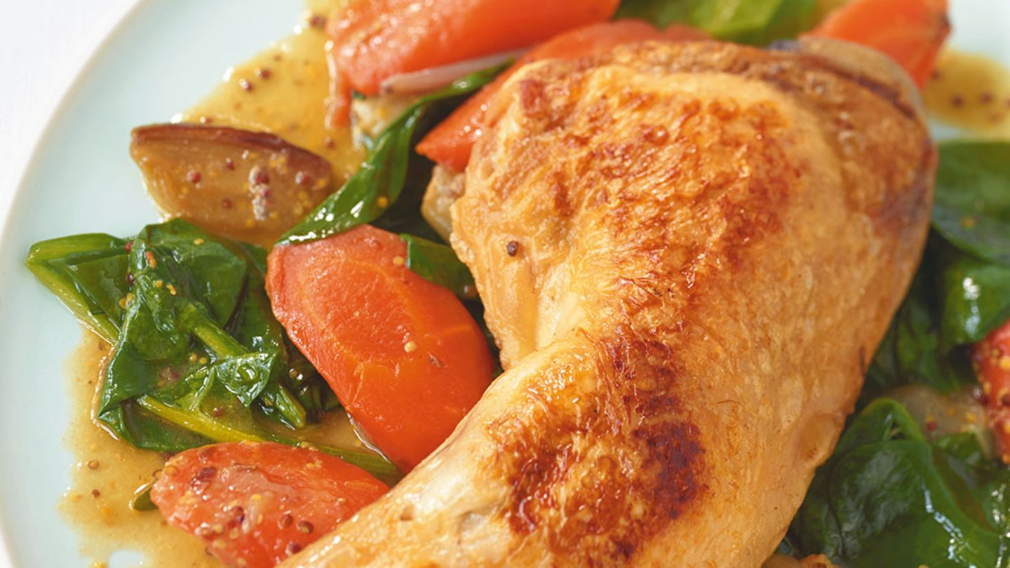 Hähnchenkeulen mit Senfsauce Rezept