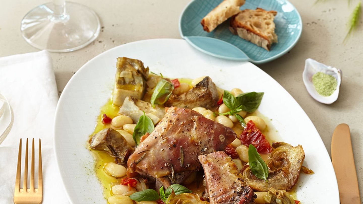 Palbohnen und Artischocken Rezept