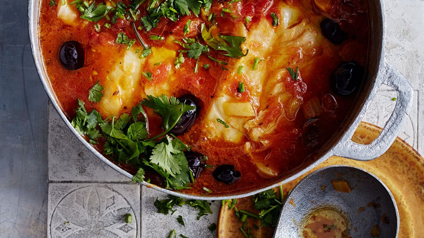 Kabeljau in Tomaten-Salzzitronen-Sugo