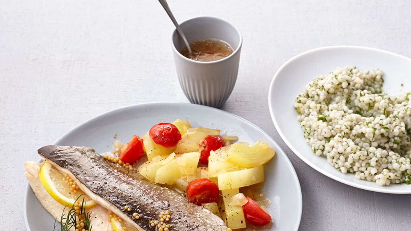 Forelle mit Schmorgurken Rezept