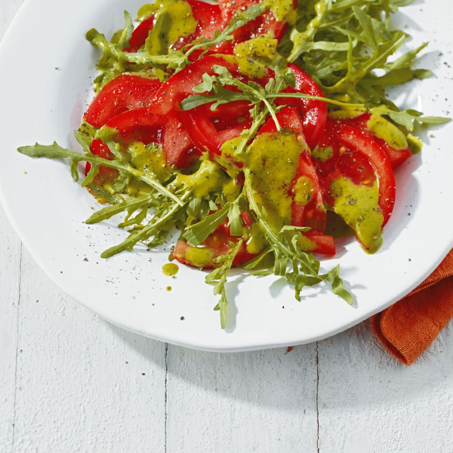 Tomatensalat mit Rauke-Vinaigrette