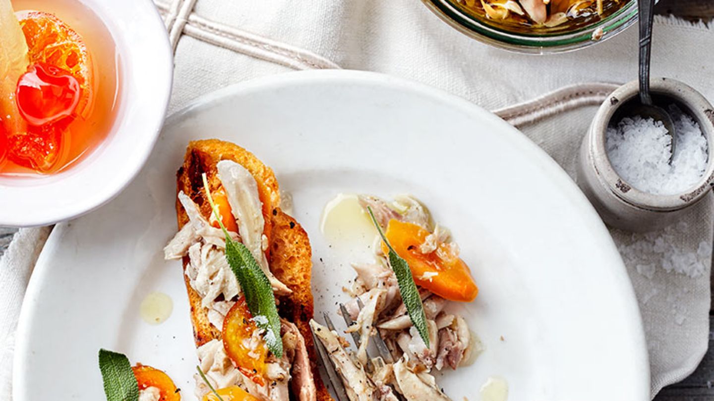 Eingelegtes Kaninchen mit Möhren und Salbei Rezept