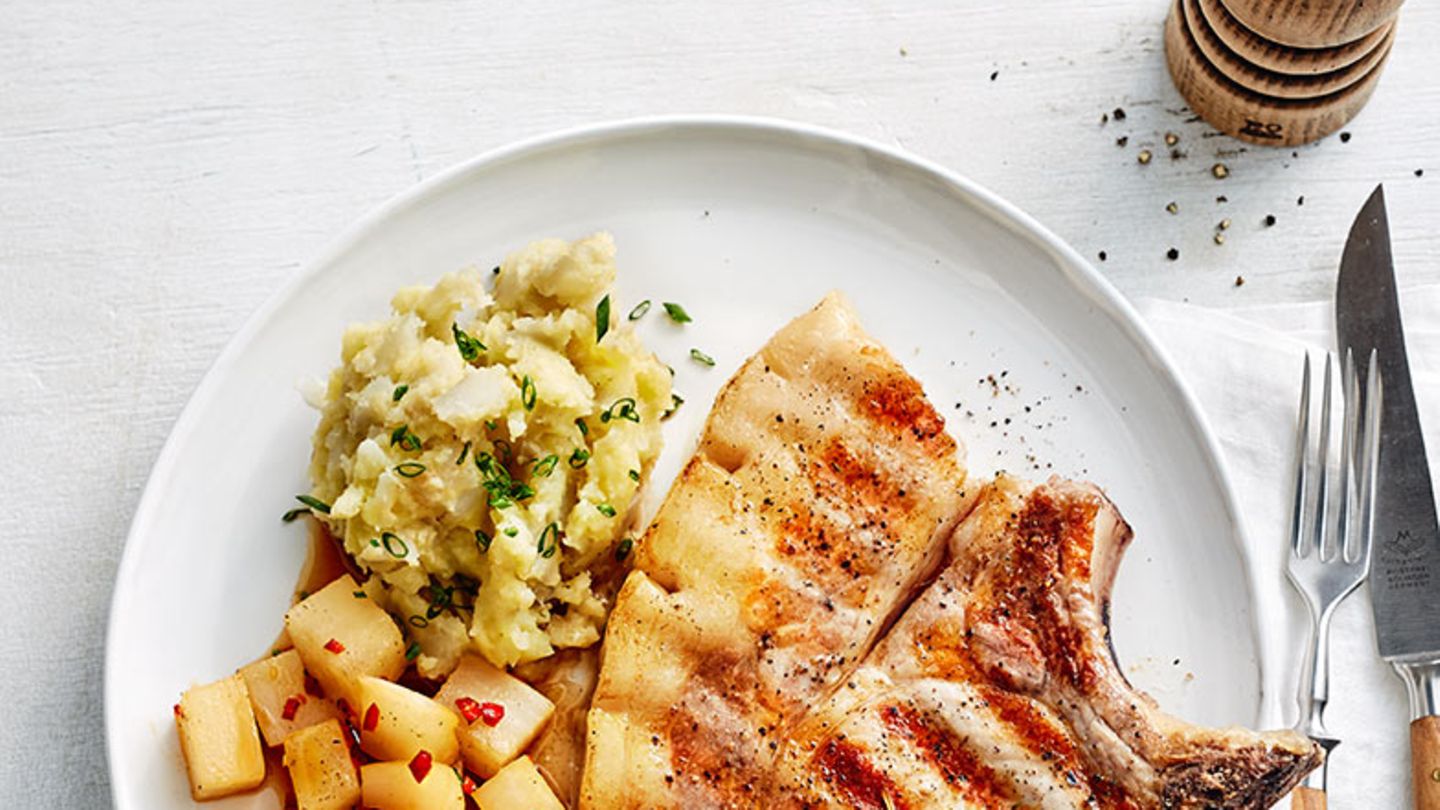 Schweinekotelett mit Rettich und Topinamburstampf Rezept