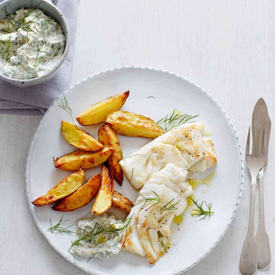 Dorsch Mit Ofen Pommes Rezept Essen Und Trinken