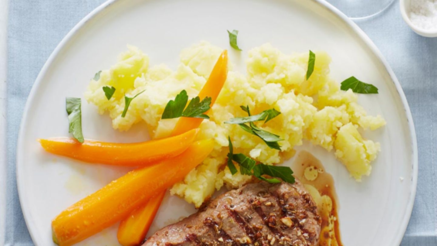 Hüftsteak mit Buttermöhren Rezept