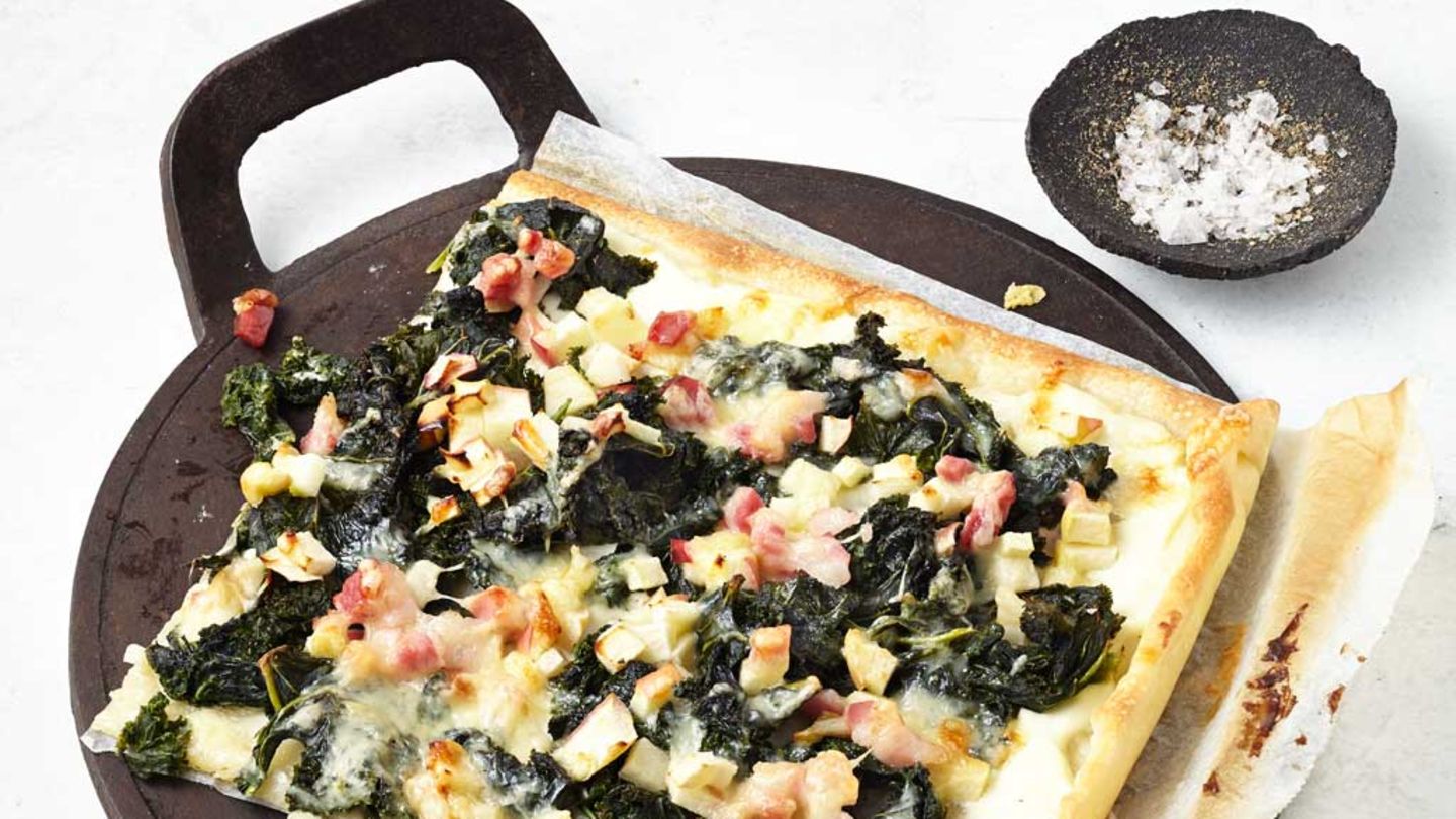 Grünkohl-Flammkuchen Rezept