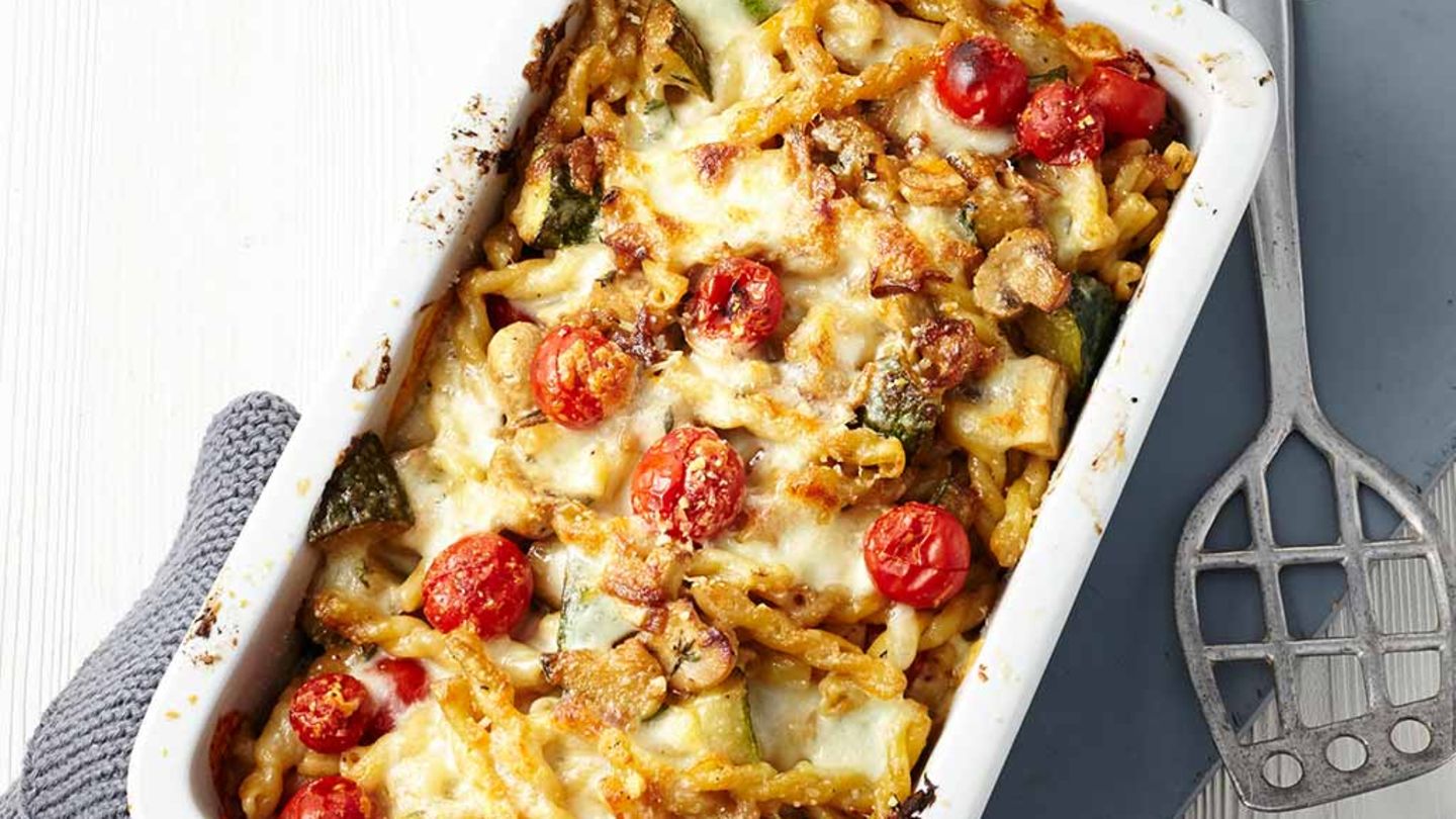 Pasta-Auflauf mit Pilzen Rezept