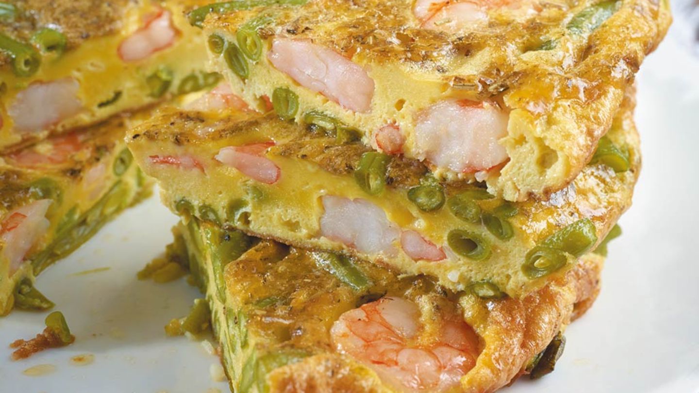 Garnelen-Bohnen-Frittata Rezept