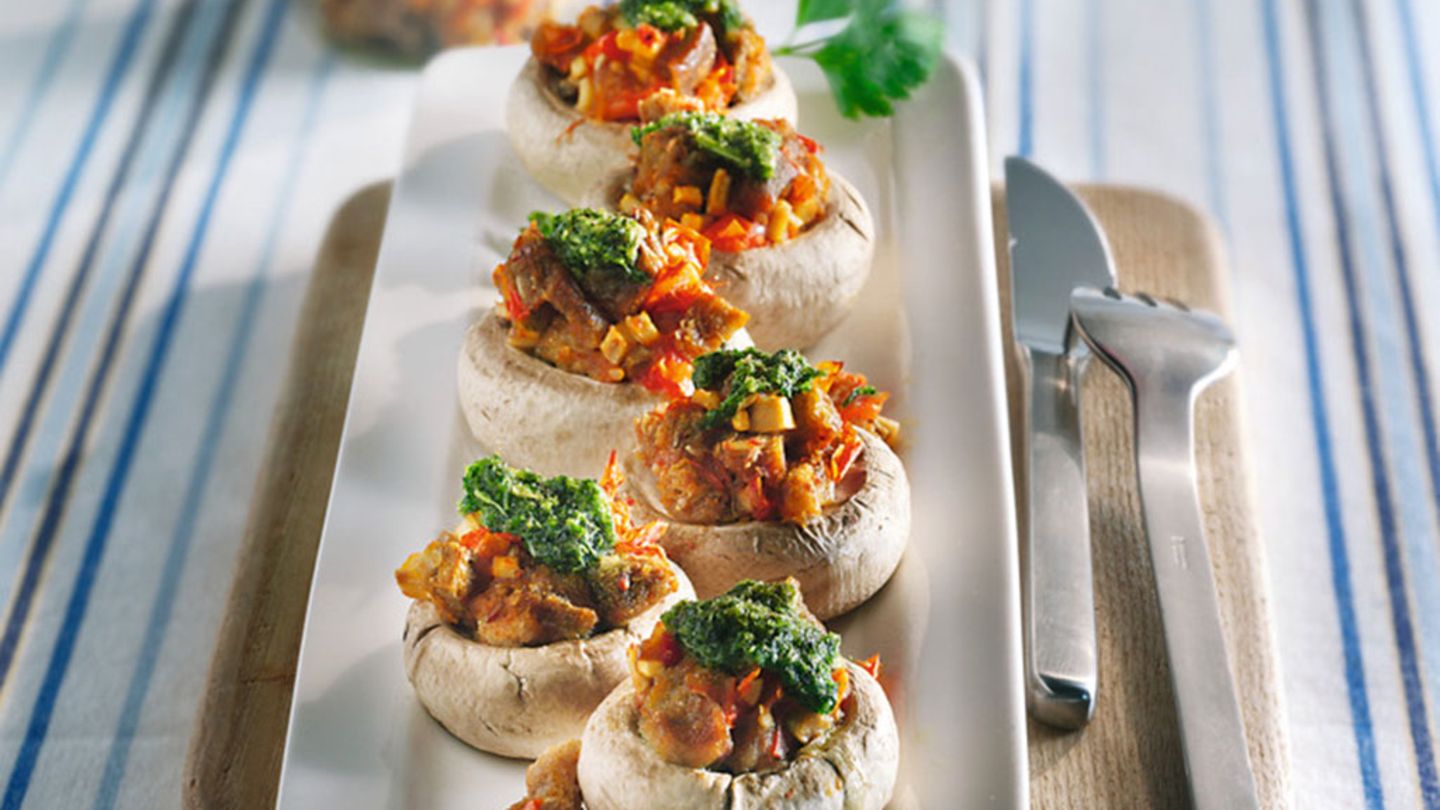 Gefüllte PestoChampignons Rezept [ESSEN UND TRINKEN]