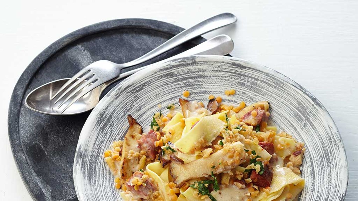 Pasta mit Linsen und Chorizo Rezept