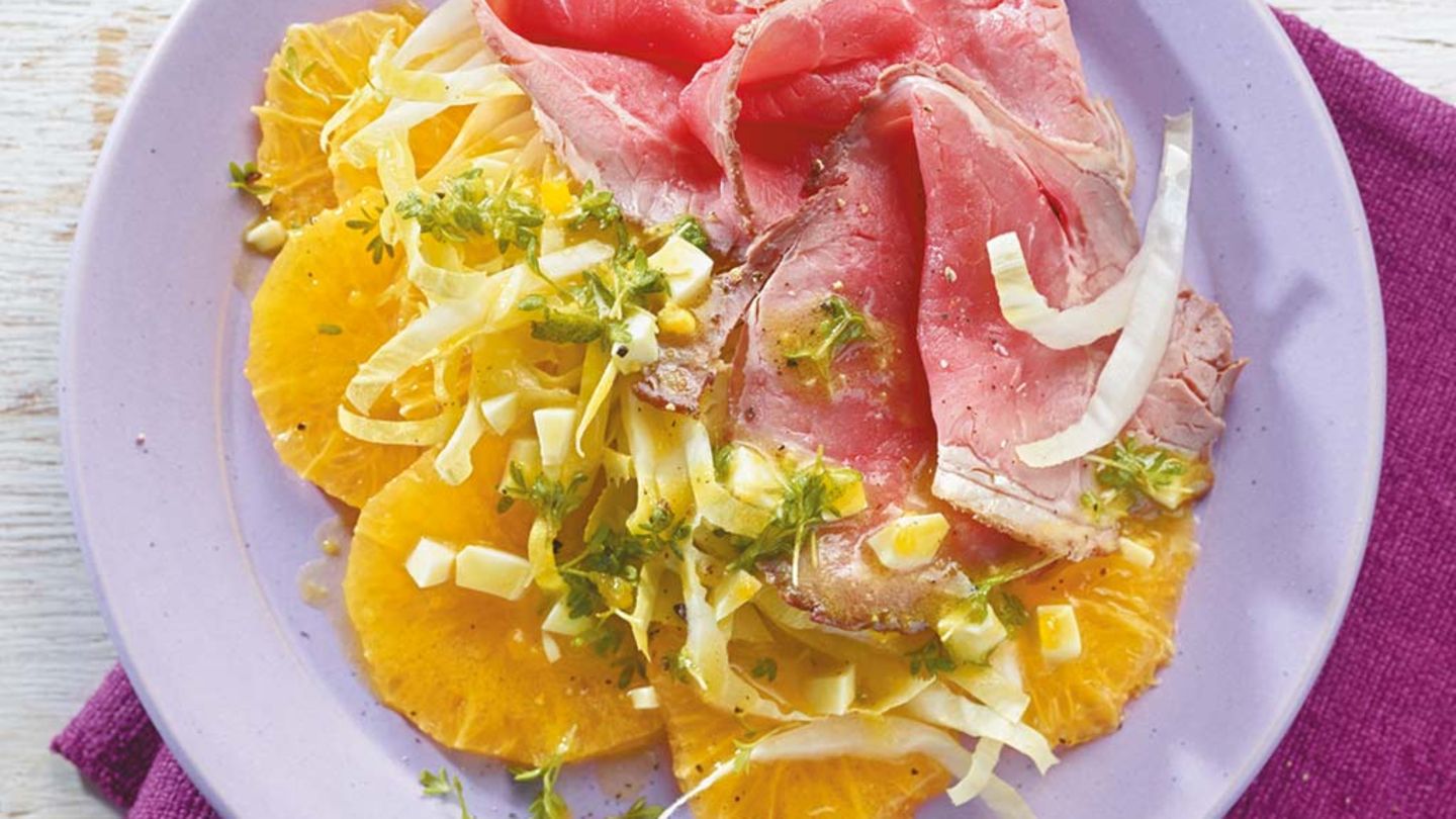 Chicoréesalat mit Roastbeef Rezept