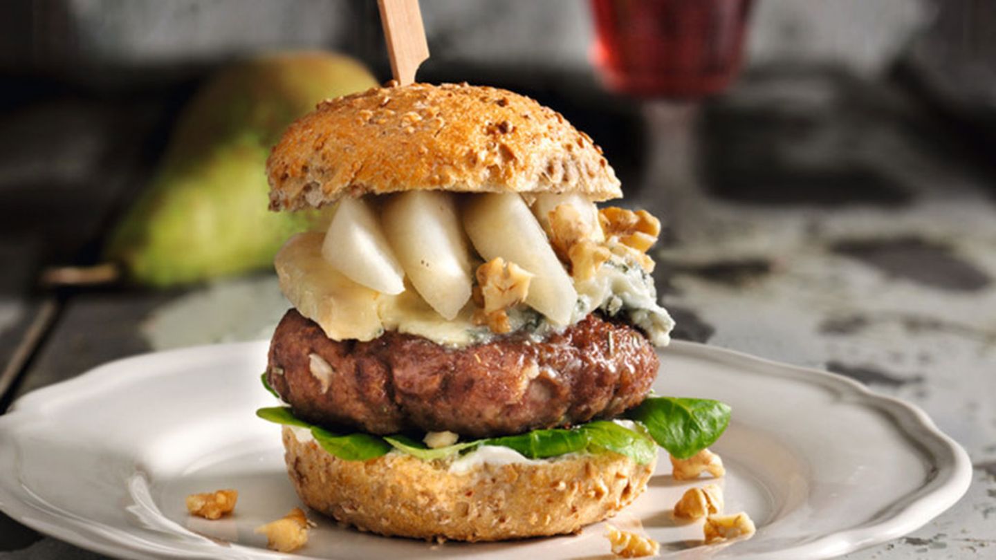 Burger mit Birne und Gorgonzola Rezept