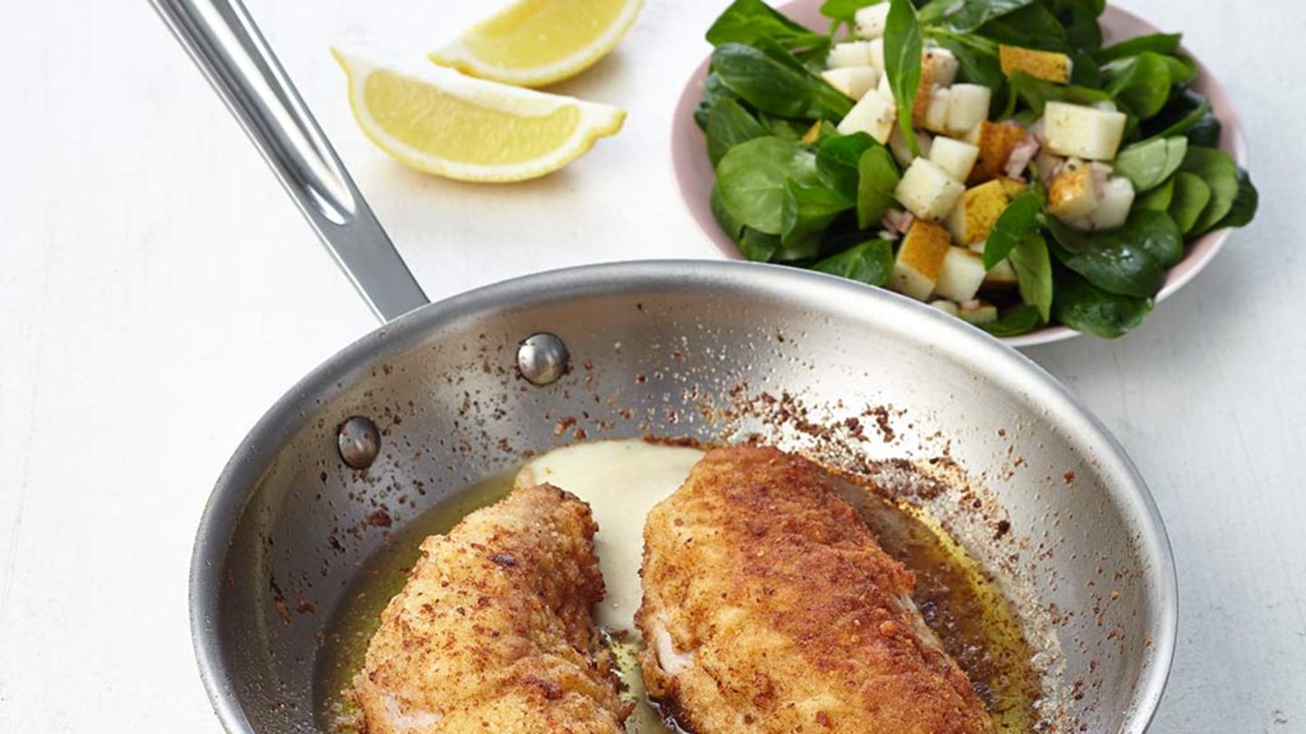 Cordon bleu mit Feldsalat Rezept