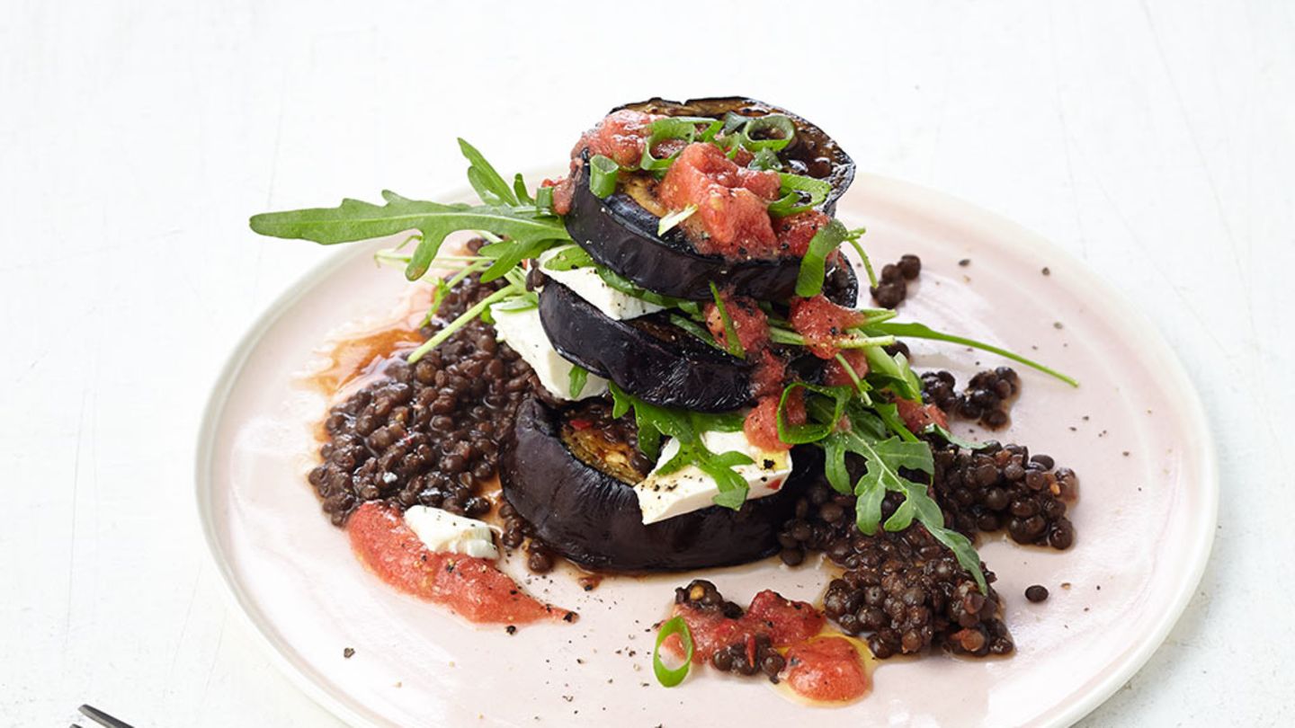 Linsen-Auberginen-Salat Rezept