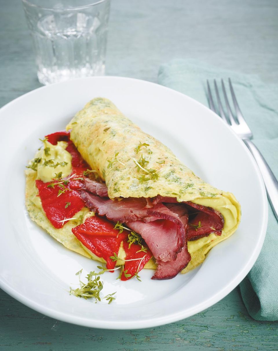 Lecker und low carb: Wraps mit Omlettes. Lecker und low carb: Wraps mit Omlettes.