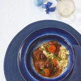 Ouzo-Rind mit Reisnudeln