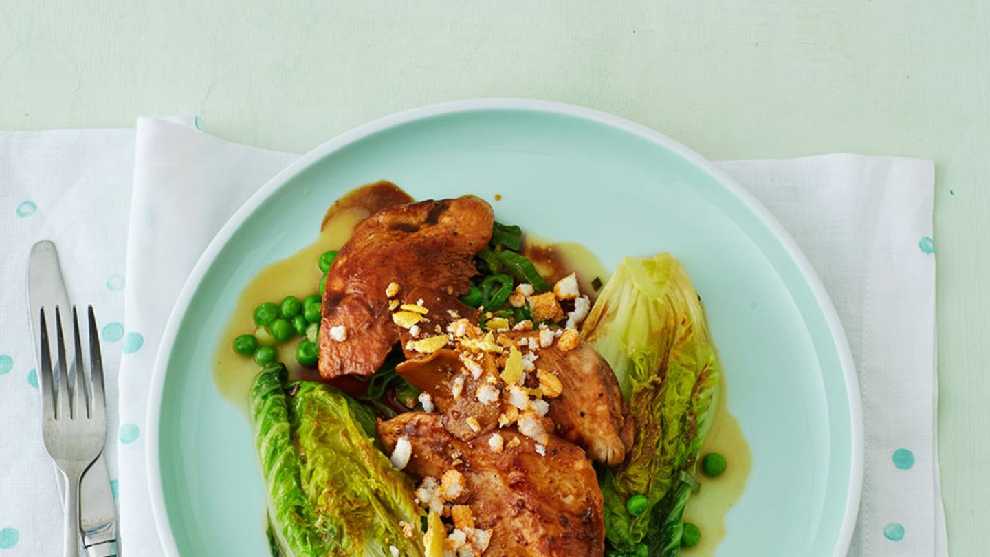 Teriyaki-Hähnchen mit Römersalat Rezept