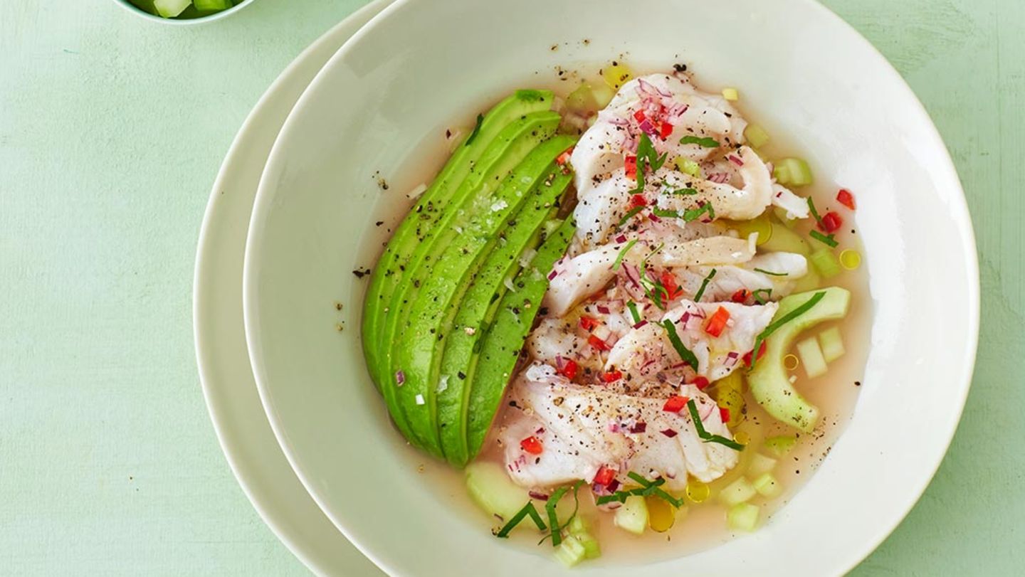 Kabeljau-Rhabarber-Ceviche Rezept