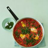 Shakshuka (Pochierte Eier in Tomatensauce)